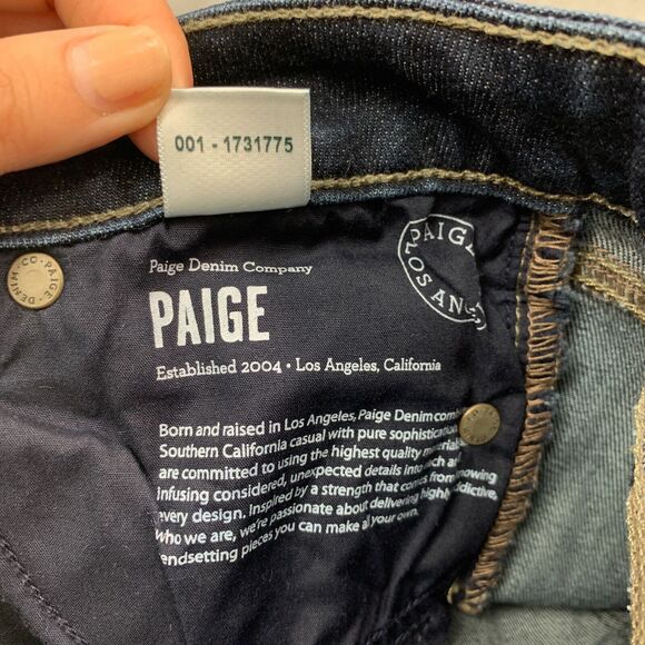 Paige Jean Womens 26 Trinity Wash Blue Cotton Stretch Denim Verdugo Ankle Skinny - Picture 9 of 13